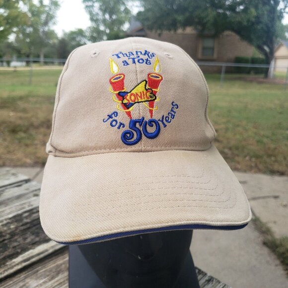 Pair Sonic Drive In Baseball Cap Hats Strapback‎ 50 Year Thank A Tot Vintage - Picture 9 of 15